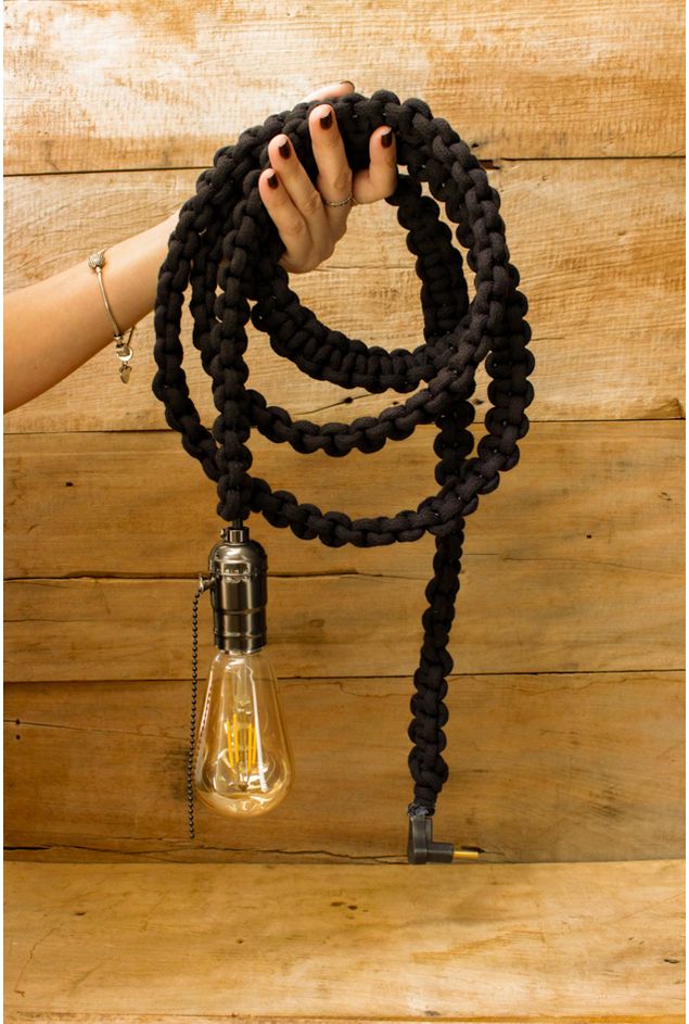 Luminaria Cordao de Luz Preto e Grafite 1959 -2- Luminaria Cordao de Luz Preto e Grafite 1959 -2-